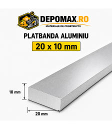Platbanda aluminiu 20 x 10 mm, 6 metri (EN-AW 6060)